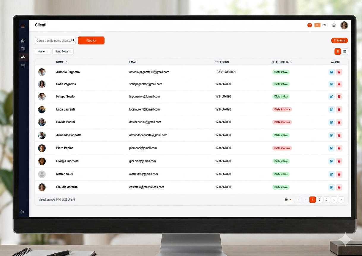 Client management dashboard